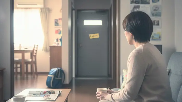 不登校を見守る母親